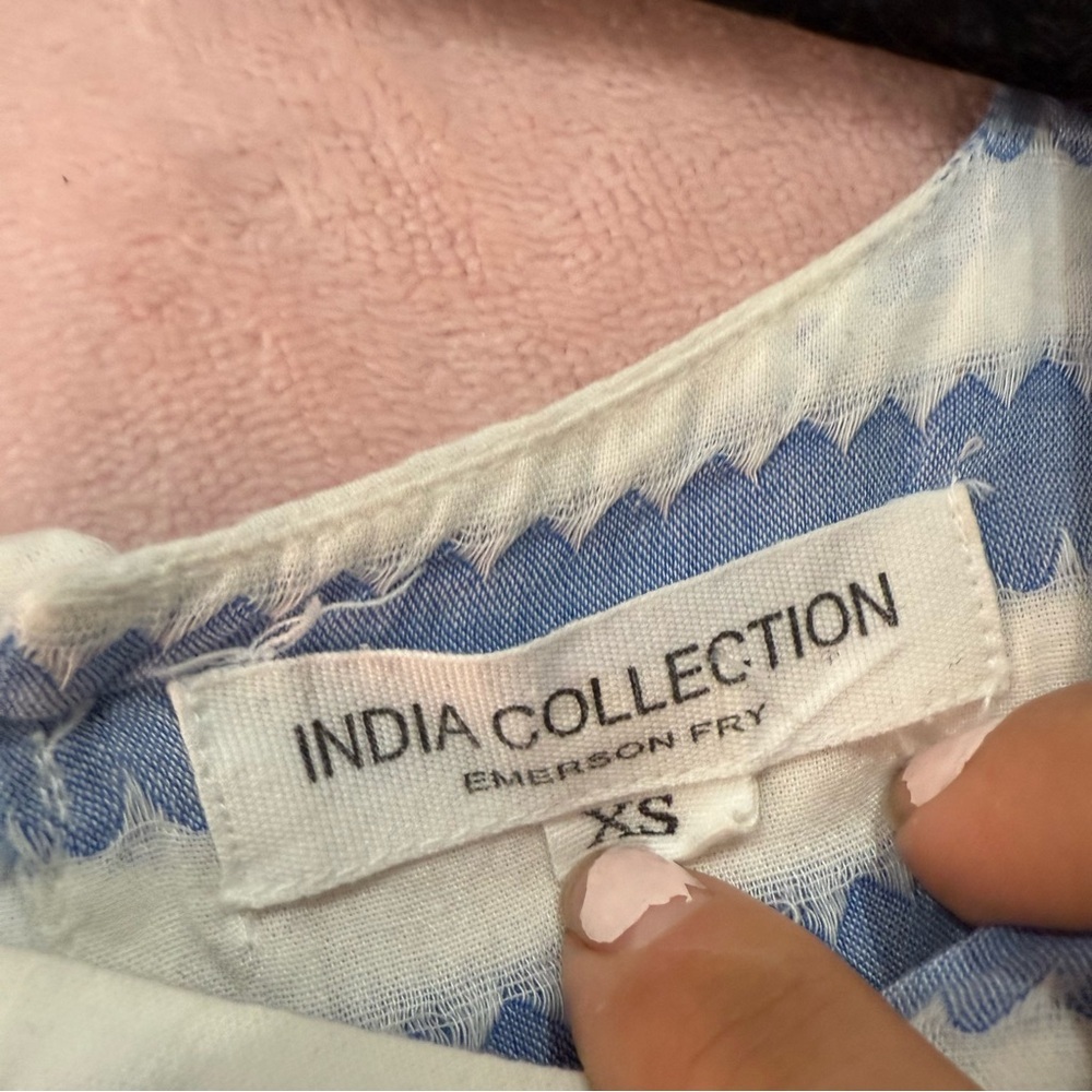 Emerson Fry Blouse Basalie Short Sleeve in Blue Striped - Picture 7 of 8